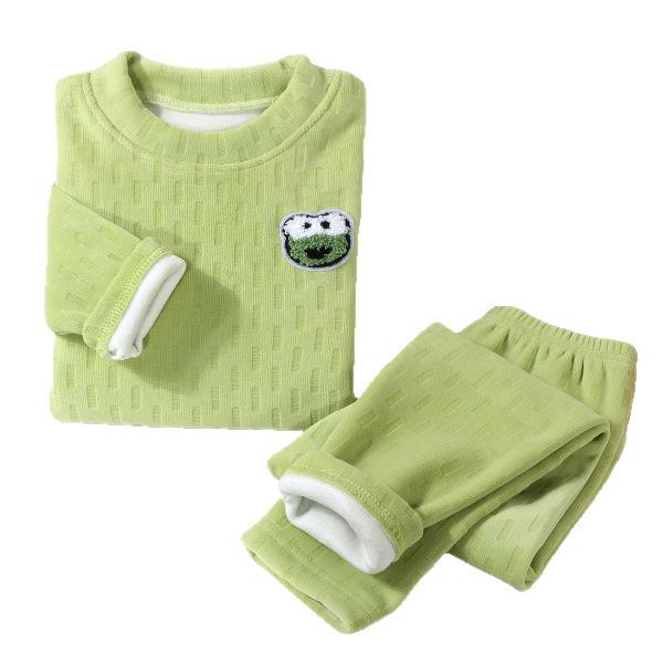 Kids' Cozy Velvet Pajama Set for Boys and Girls - Thick, Two-Piece, Autumn/Winter Wear