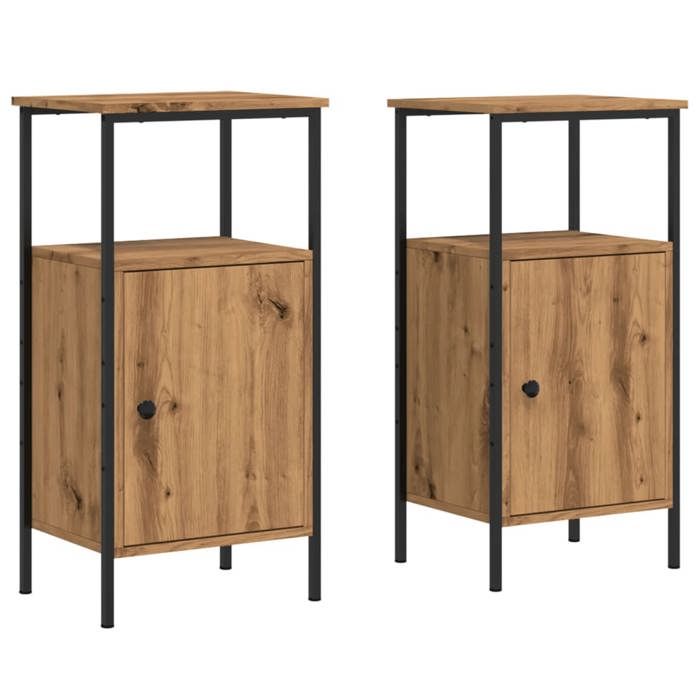 VidaXL Bedside Tables 2 Pcs Artisan Oak Engineered Wood, Side Table, Bed Cabinet, Side Table for 857249