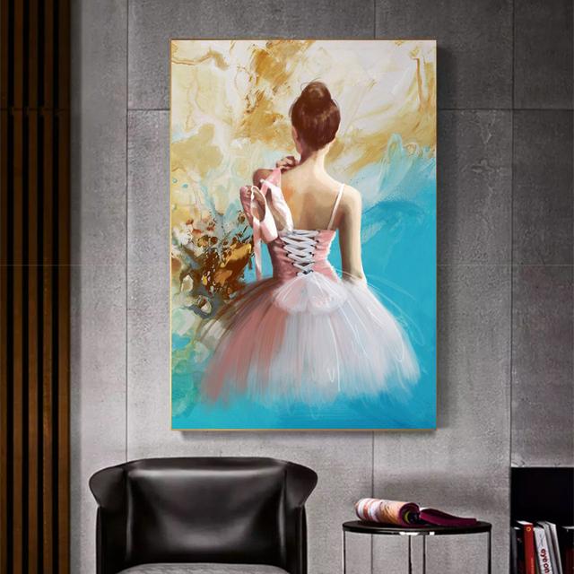 RELIABLI Girl Ballerina Portrait Pictures Canvas Paintings Wall Art Posters And Prints For Decorative Living Room Home No Frame