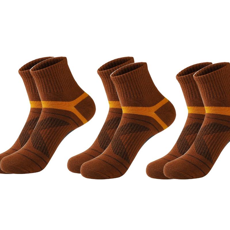 3 pairs men's sports socks black men's outdoor running fitness Breathable man Middle barrel socks Sokken for four seasons 39-44