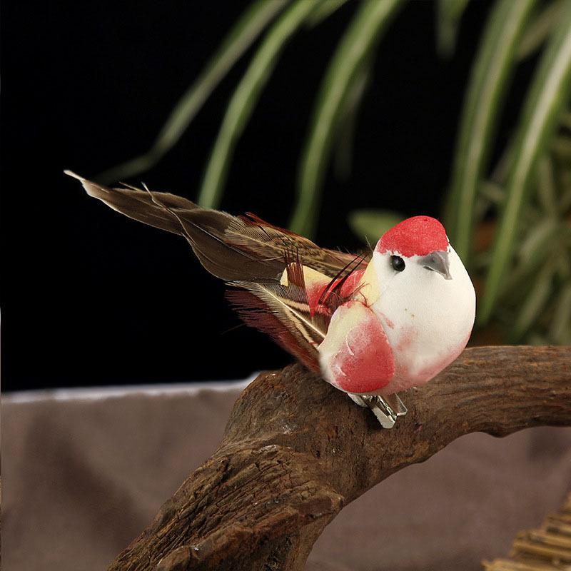 Set Of 6 Small Simulation Birds Artificial Foam Feather DIY Craft Wedding Decor