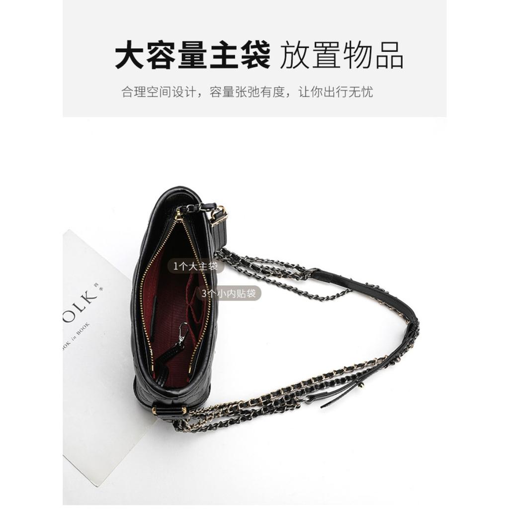 Xiaoxiangfeng leather bag women's new star same stray bag single shoulder messenger chain bag fashionable light luxury