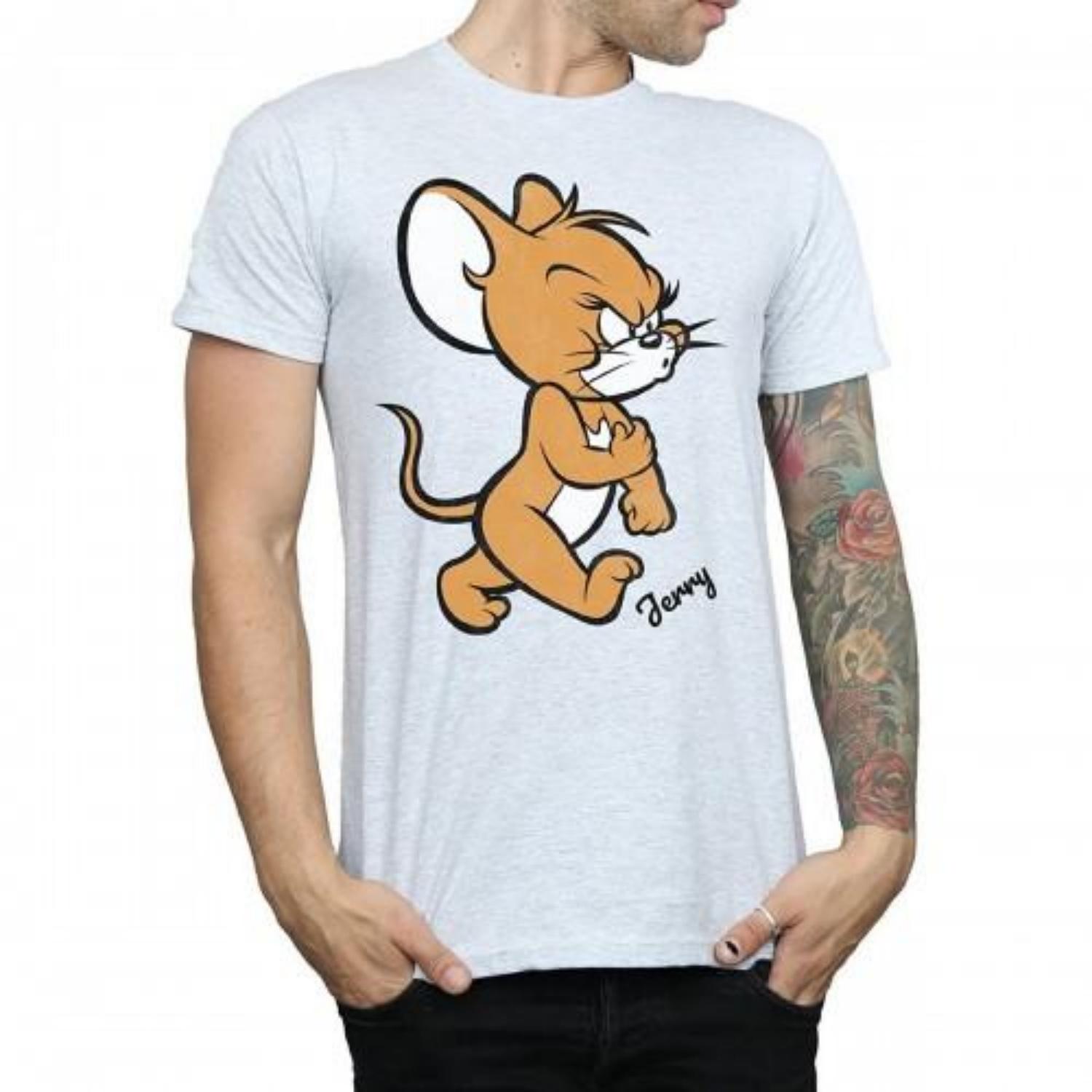 Tom and Jerry Mens Angry Mouse T-Shirt S чёрный