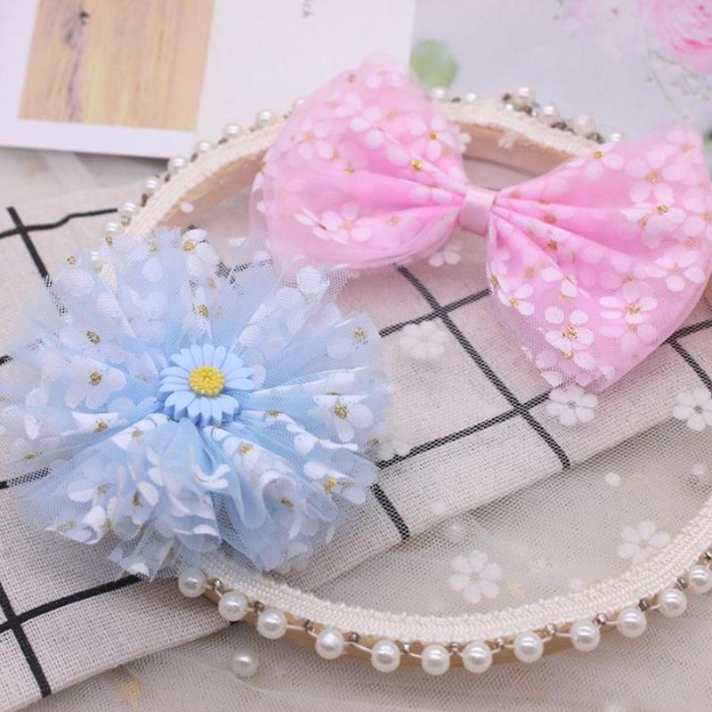 6cm 25Yards Floret Tulle Chrysanthemum Ribbon Roll DIY Handmade Craft Hair Ornament Baking Cherry Blossoms Printed Mesh Supplies