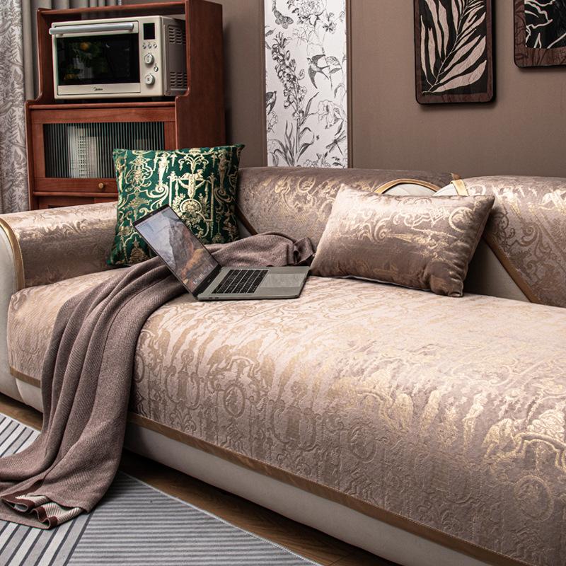 2025 Dutch Velvet Gilding Technology Sofa Cover Four Season Sofa Towel Sofa Cushion Anti Slip Light Luxury Leather Couch Blanket