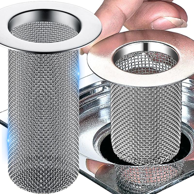 Stainless Steel Floor Drain Filter Mesh Kitchen Bathroom Sink Anti-clog Bathtub Hair Catcher Shower Leak Net Strainer Bath Plug