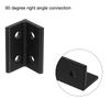 uxcell 2040 Aluminum Extruded Profile Corner Blacket 4 Hole L Shape Black Bracket Right Angle Joint Connector 4pcs