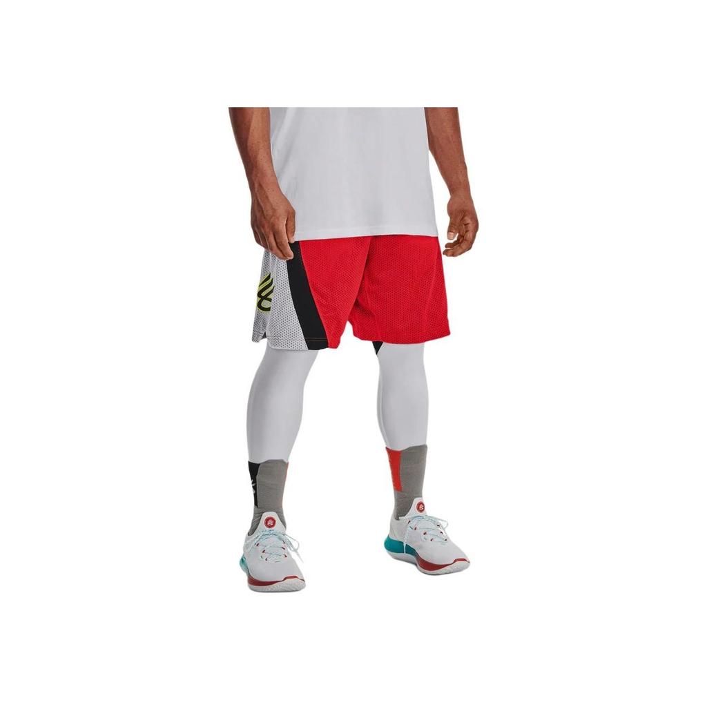 Under Armour Color Block Breathable Fleece Mid-Rise Sports Shorts Men Shorts Red 1374303-810