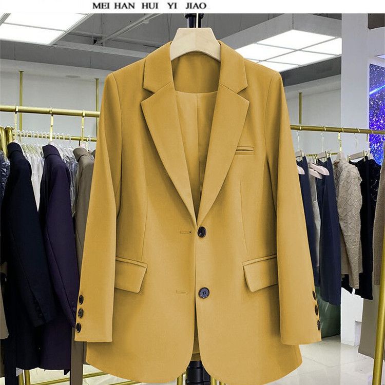 New Spring Autumn Fashion Suit  Black White Green Coat  Casual Loose Orange Blazers