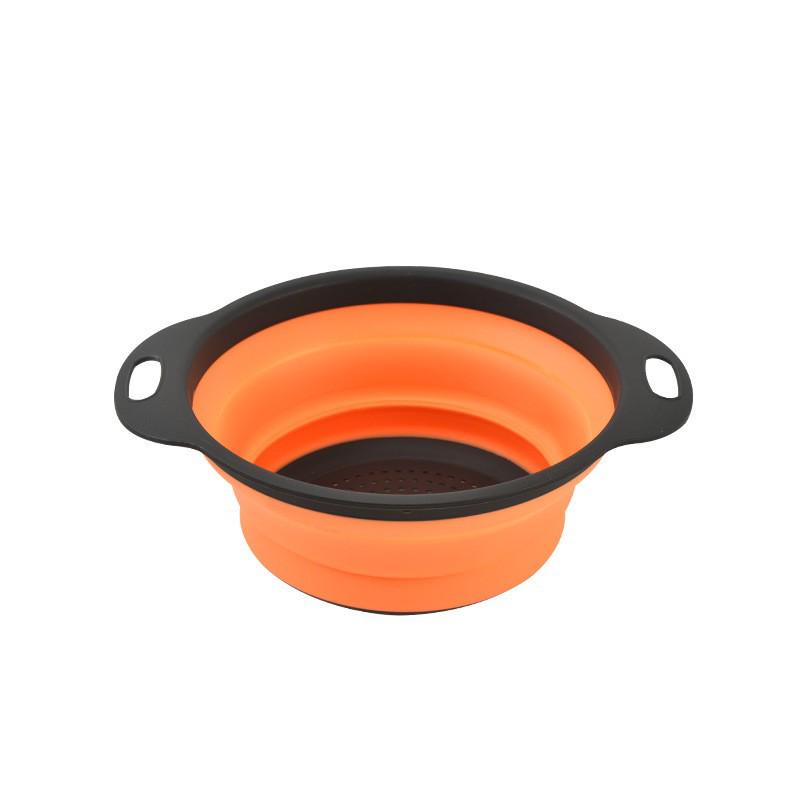Foldable Silicone & PP Multifunctional Kitchen Drain Basket for Fruits & Vegetables