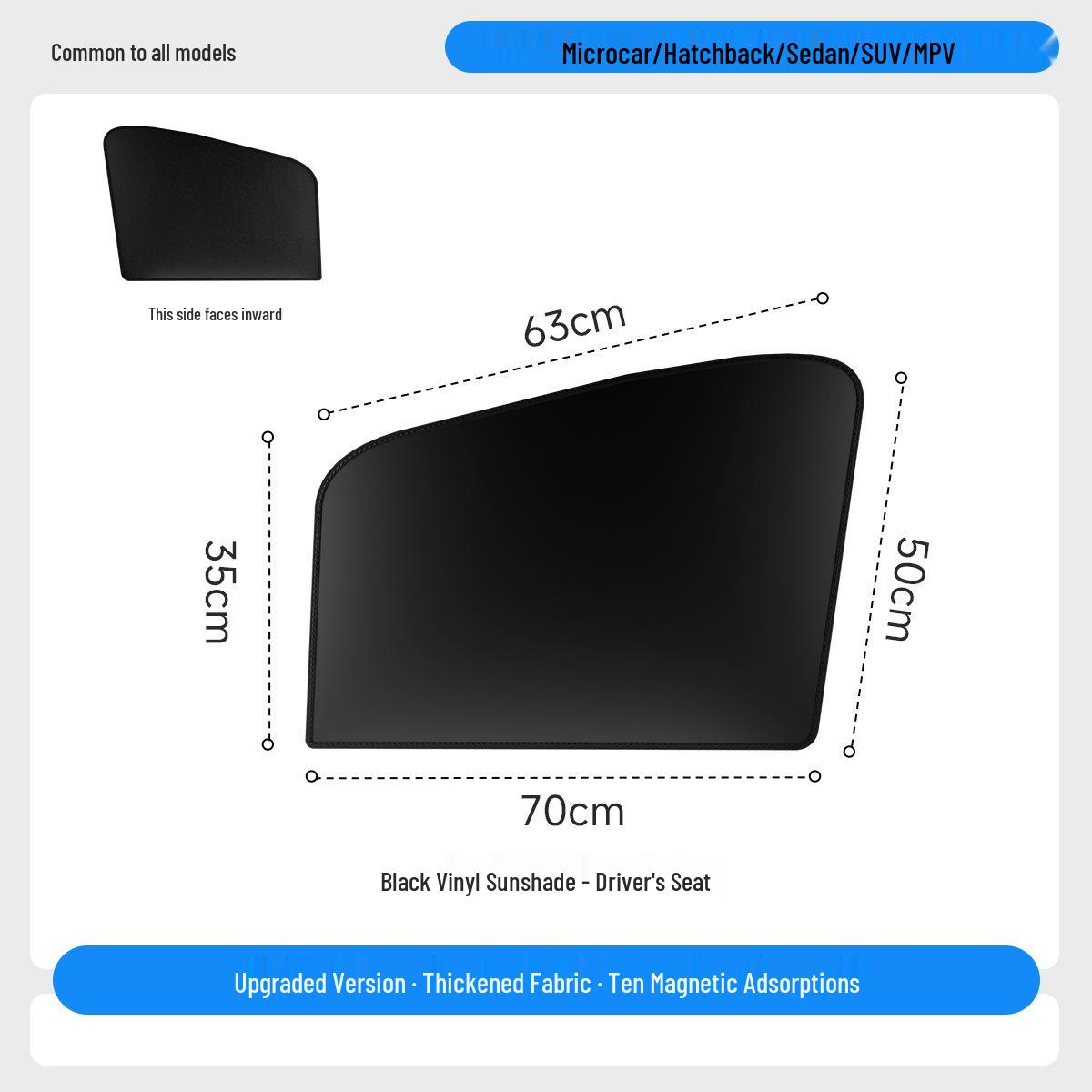 Magnetic Blackout Car Window Sunshade Curtain - Heat Insulation & Privacy Protection