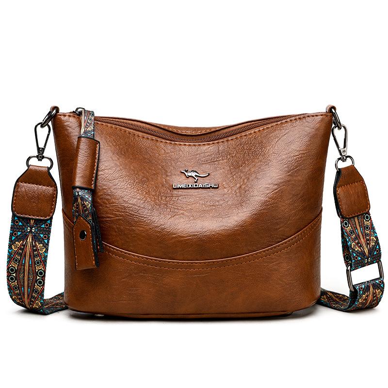 

Мягкая и высококачественная текстура сумка для мамы сумка-тоут 2025 новая универсальная для женщин среднего возраста широкий плечевой ремень на одно плечо сумка-мессенджер