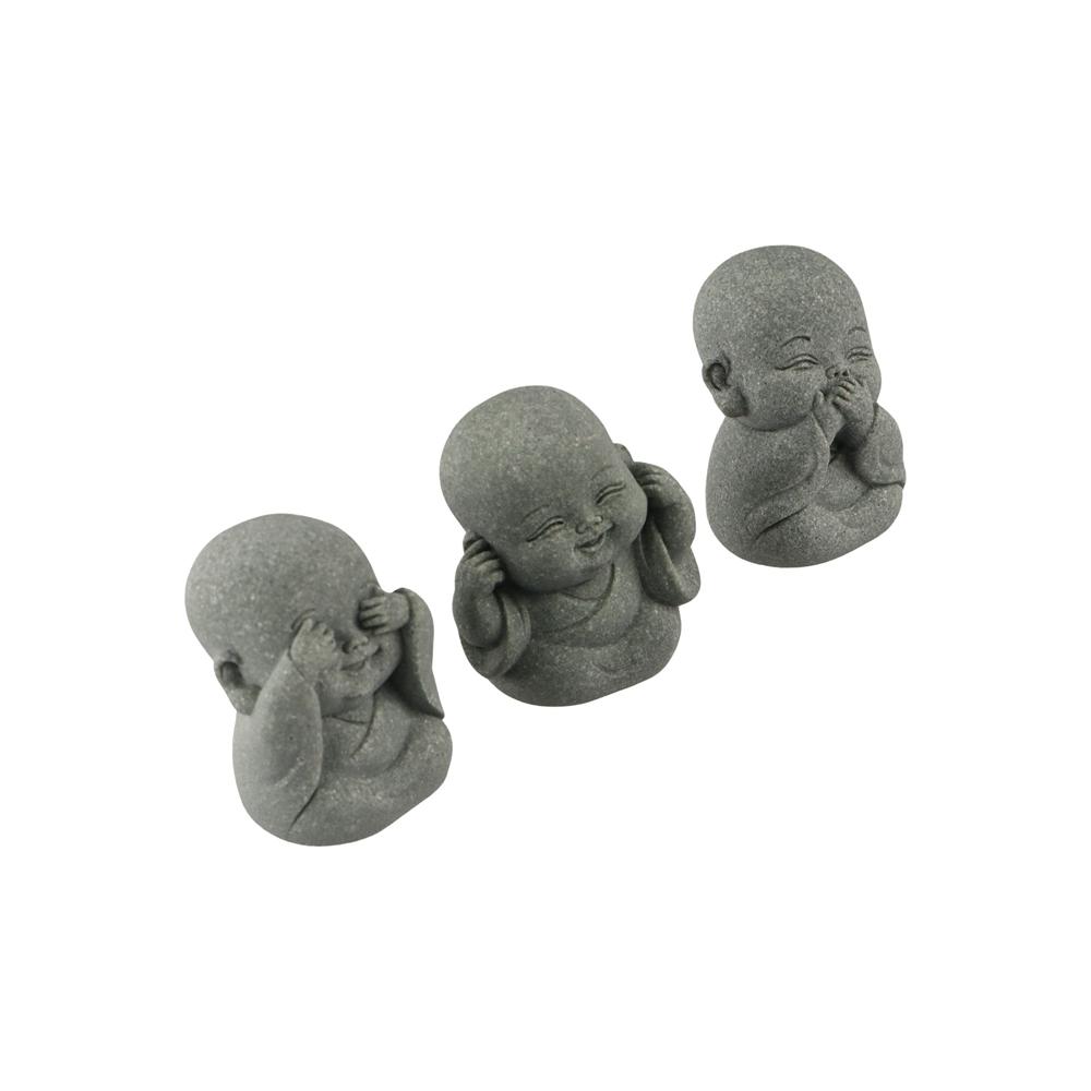 Sandstone Little Monk Figurine Cute Desktop Cculpture Dolls Buddha Statue  Fireplace