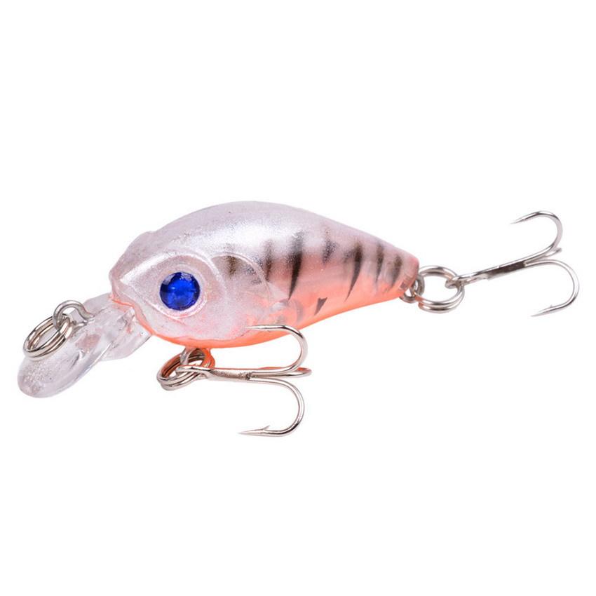 ABS 4.5cm Rocker Fat Minnow Artificial Hard Bait 4g Bionic Lure Plastic Mini Fish Bait with Hooks Saltwater Bass/Trout