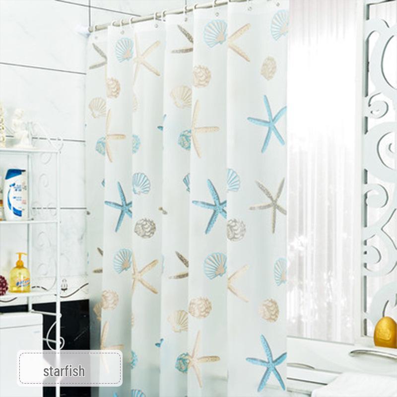 Starfish PEVA Waterproof Shower Curtain for Bathroom Partition