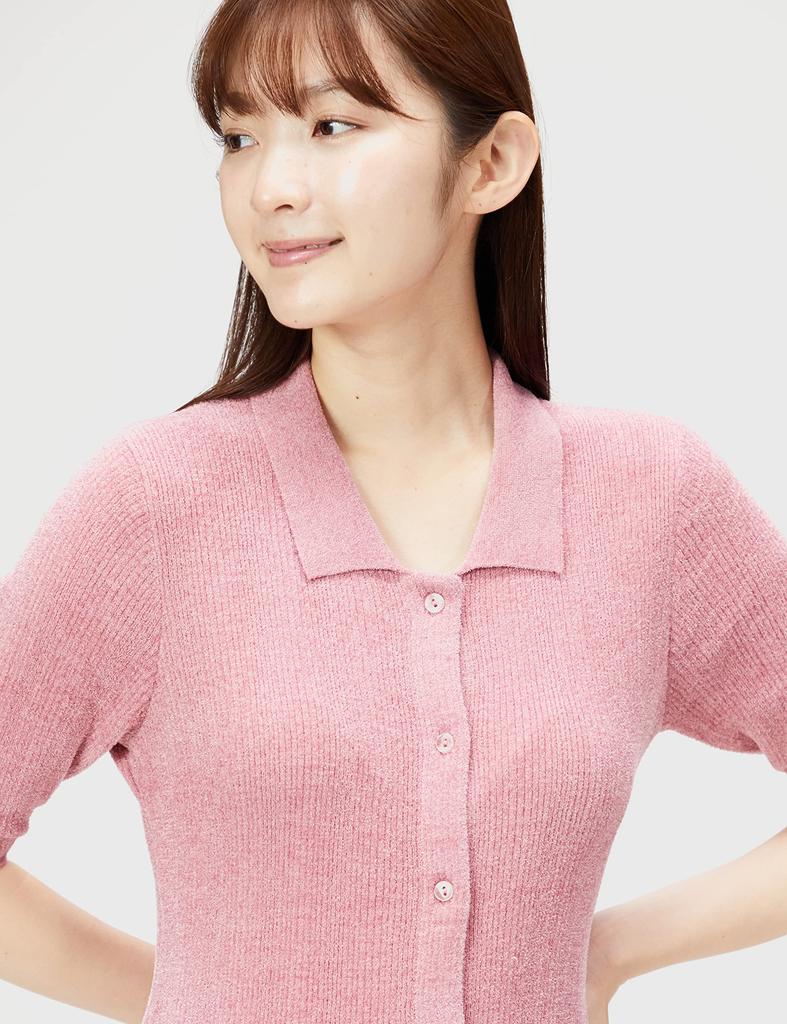 Snidel Home Sorbet Touch Ribbed Collar Pullover SHNT222009 Pink F Women's