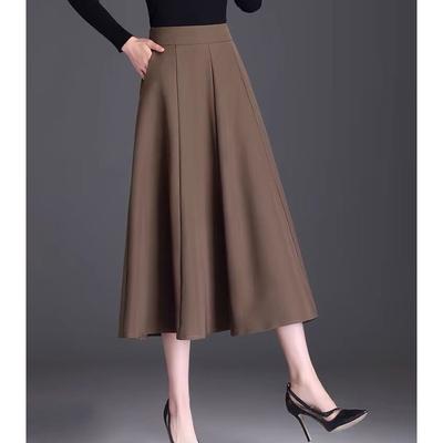 Podzimní móda Elegantní sukně A-linie s vysokým pasem pro ženy