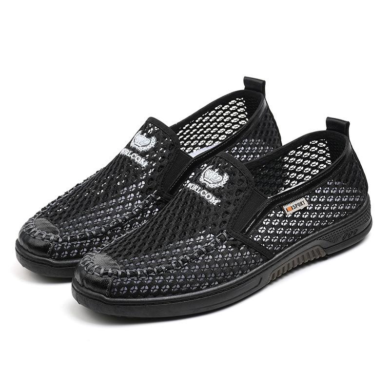 Men s Breathable Mesh Slip-on Sandals - Non-slip, Wear-resistant, Soft Sole 39 чёрный