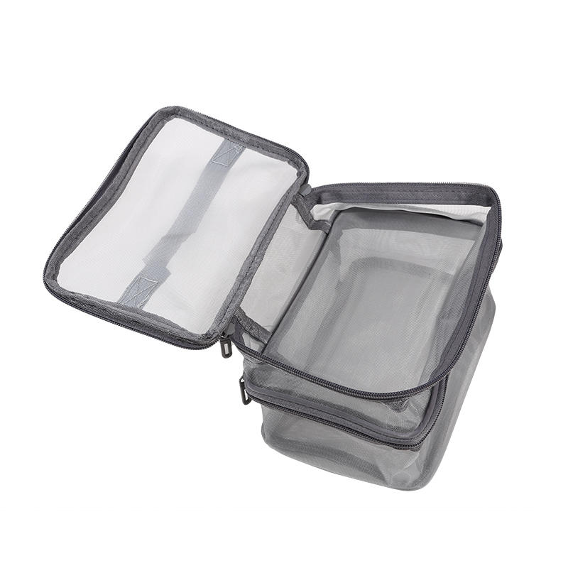 Women Clear Mesh Cosmetic Bag Dual Layer Travel Toiletry Bags Make Up Organizer Waterproof Brushes Holder Pouch