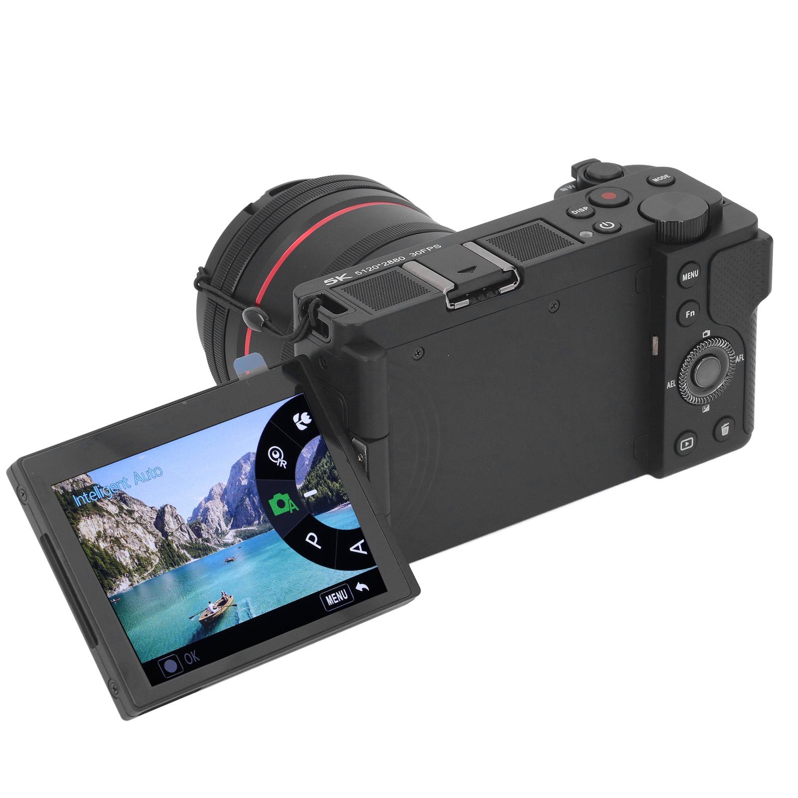 

5K Digital Camera 64MP Wireless 12X Optical Zoom Autofocus WDR Stabilization Vlogging Camera with 3.2 Inch Flip