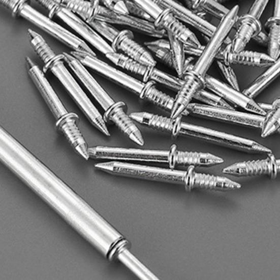 100 шт. Цвяхи з подвійною головкою Легкий монтаж Двосторонні безшовні цвяхи для плінтуса зі спеціальним інструментом-втулкою
