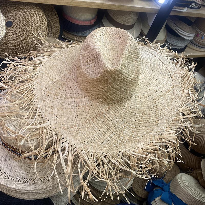 Lafite Straw Hat Women'S Rough Edge Hat, Summer Literary Sun Hat, Long-Term Stock, Fresh And Sweet Big Brim