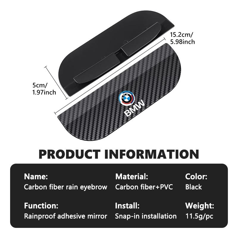 NTSM5 2PCS Car Rearview Carbon Fiber Mirror Rain Eyebrow Covers For BMW M E87 E30 E46 E28 E39 F18 F35 G03 F10 E93 F20