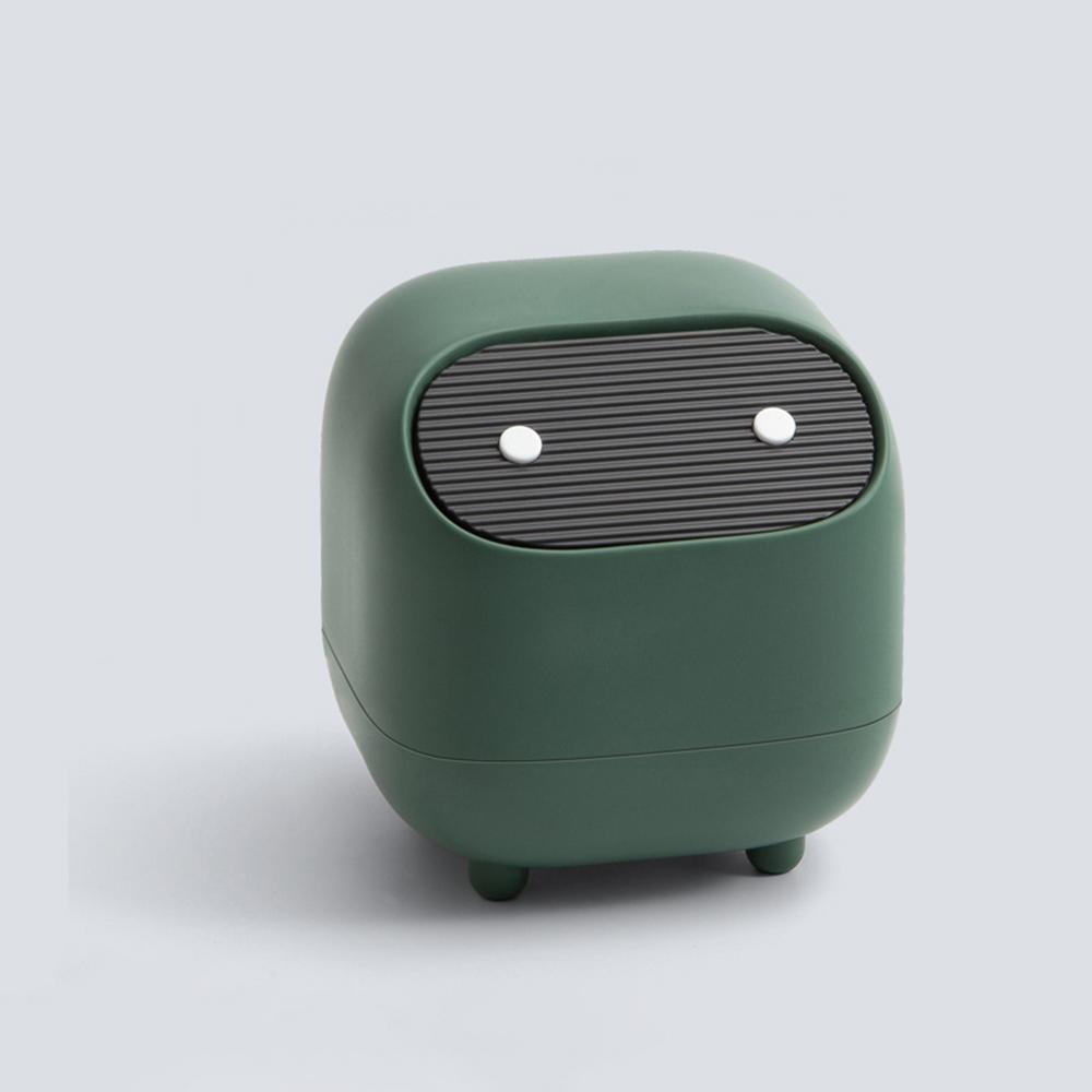 1 Household Ninja Desktop Trash Can, Mini Double-Layer Color Contrast Press Trash Can, Suitable For Dressing Table, Desk, Office
