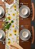 Summer Yellow Sunflowers Bee Linen Table Runners Farmhouse Style Dresser Scarf Table Decor Wedding Party Home Dining Table Decor