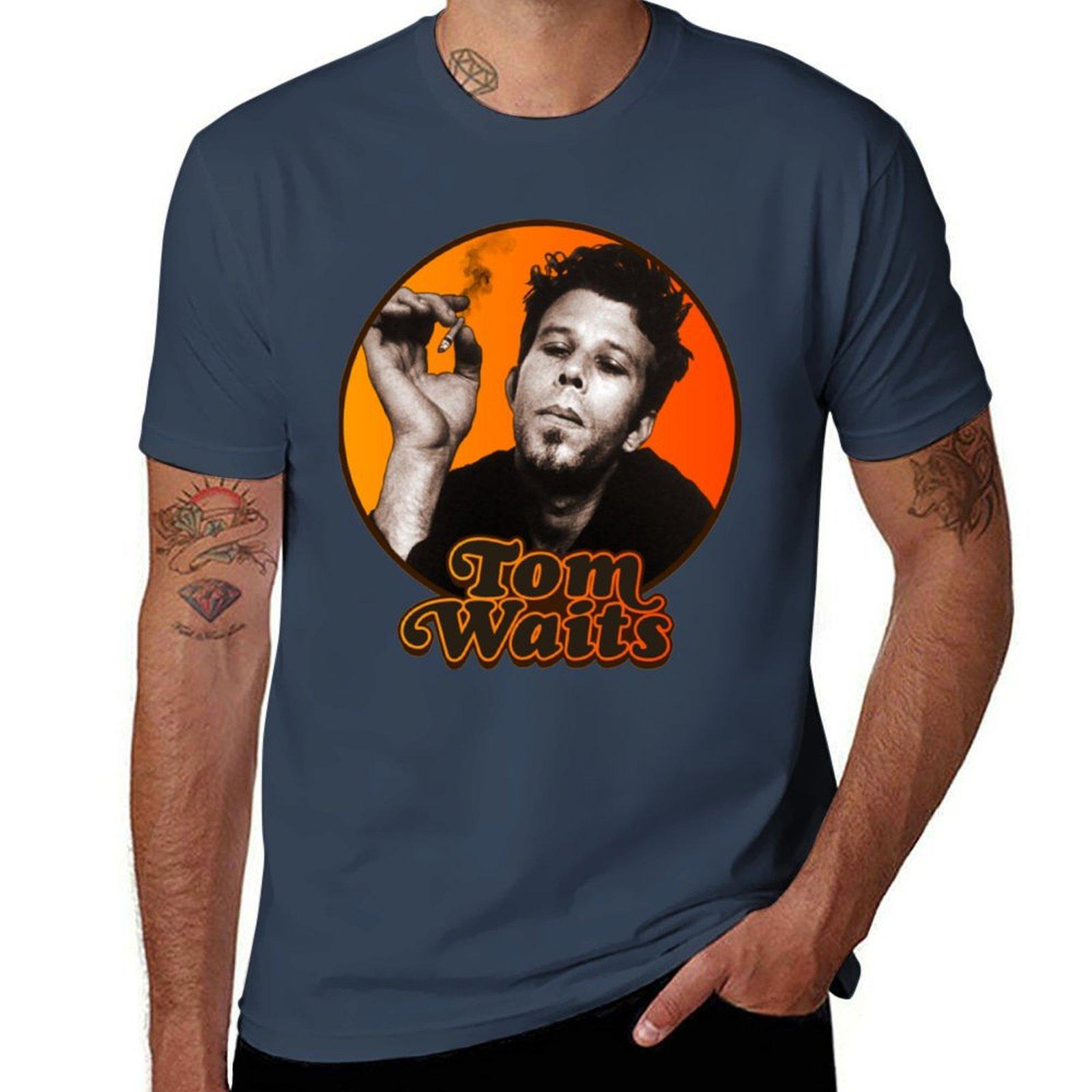 Tom Waits Tom Waits Retro Music Legend TShirt Work Wear Simple Tee Shirt S