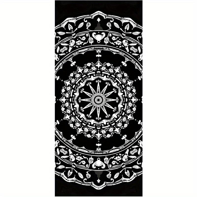 

Beach towel gorgeous black and white mandala pattern sun protection windproof suitable for swimming pool camping travel blanket W30*H60(CM)