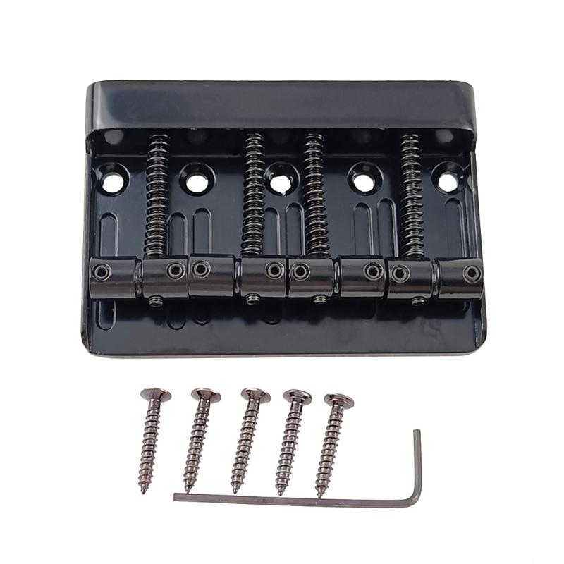 

4 Strings Bass Guitar Bridge, Metal Fixed Hardtail Tailpiece Bridge Saddle with Mounting Screws for Electric Guitar Bass 1