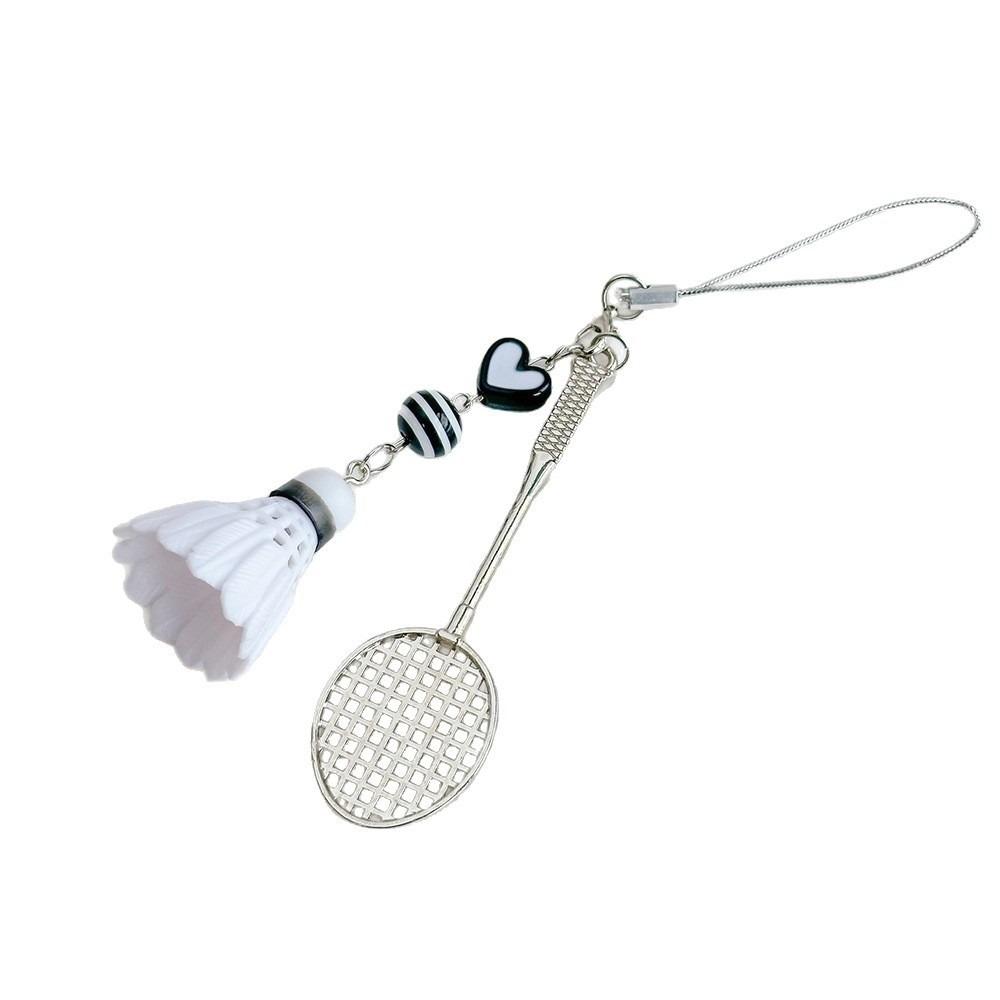 Creative Design Badminton Racket Keychain Mini Size Badminton Pendant Keyring Bag Ornament