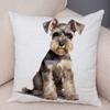 Cute Mini Schnauzer Dog Cushion Cover Home Double Print Decor Cartoon Pet Animal for Sofa Car Pillowcase Soft Plush Pillow Case