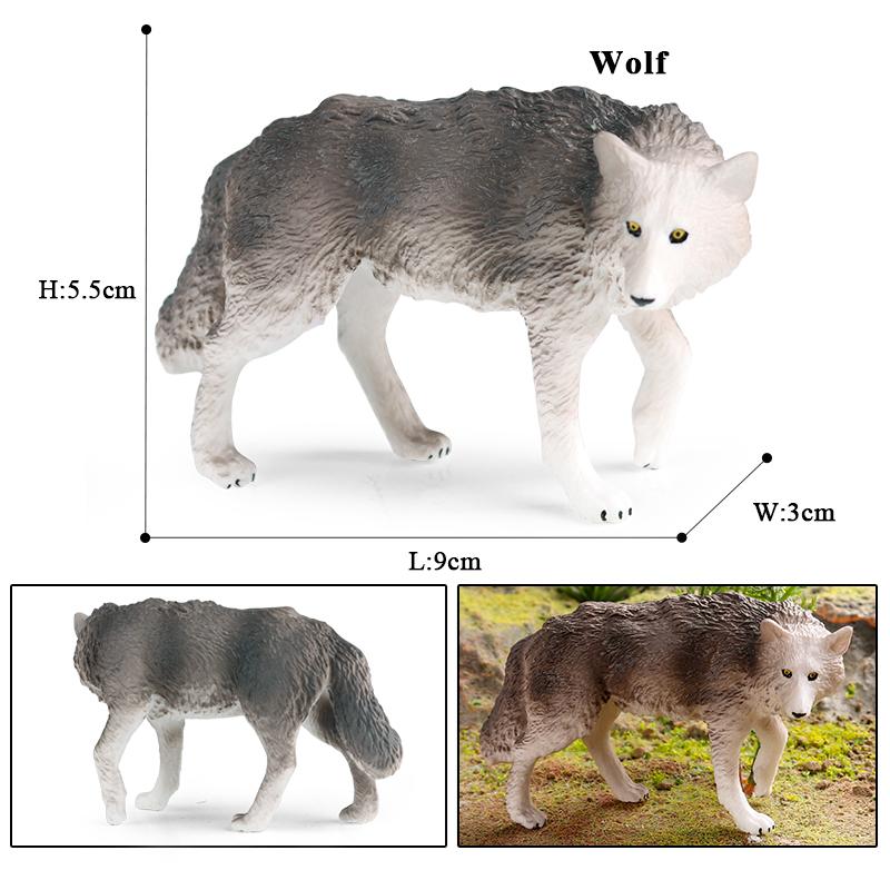 Oenux Wild Beast Animals Small Gray Wolf Maned Wolf Baby Wolves Simulation Model Action Figures Collection PVC Gift Kid Toy Gift