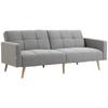 2-in-1 Sofa Bed, 205 X 88 Cm, Sofa with Bed Function, Couch with Seat Cushion, Linen Look, Grey