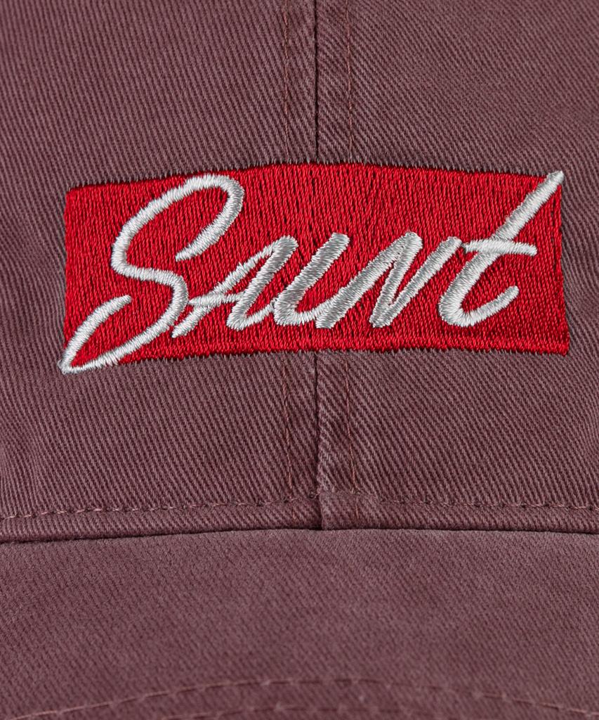 Wig Saint Box Logo Cation Washed Ball Cap - Burgundy