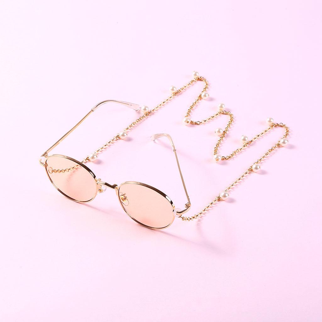 Women Fashion Artificial Pearl Beads Nonslip Interlok Eyeglass Chain