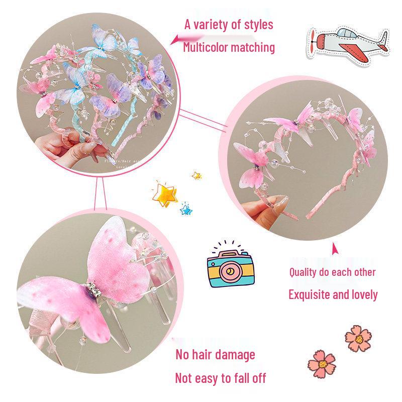 3D Butterfly Girl Headband 2026: Anti-Slip Fairy Hair Clip Tool for Toddlers