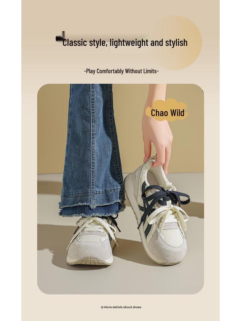 Augusdon 2025 Women's Retro White Ballet Sneakers