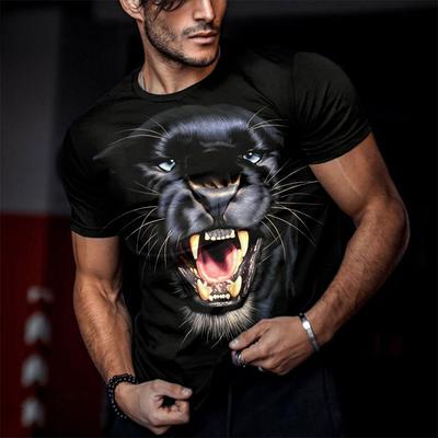 Fierce Tiger Tier 3D Gedruckt Herrenmode T-shirts Sommer Rundhals Große Größe Kurzarm Übergroße T Shirts Tops Tees 6XL