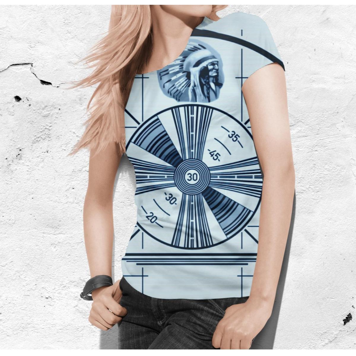 

Женская футболка Элегантный этнический стиль с принтом Модный тренд Тонкий легкий косой воротник Одежда с короткими рукавами Летний пуловер для отдыха 2XL