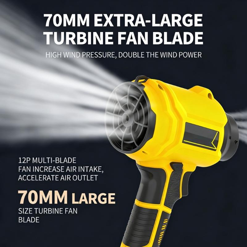 Strong 40000rpm Battery Powered Yard Blower With 70mm Strengthened Fan For Outdoor Cleaning And Snow Wiping