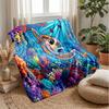 Underwater Fantasy World 2 Theme Blanket Lightweight Warm Flannel Blanket Decorative Throw Blanket for Home Decoration