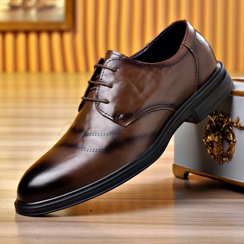 Fashion Men Dress Oxfords Shoes Male Comfortable Sneakers Men's Leather Casual Lace-up Walking Shoes New Male Outdoor Tooling Footwear