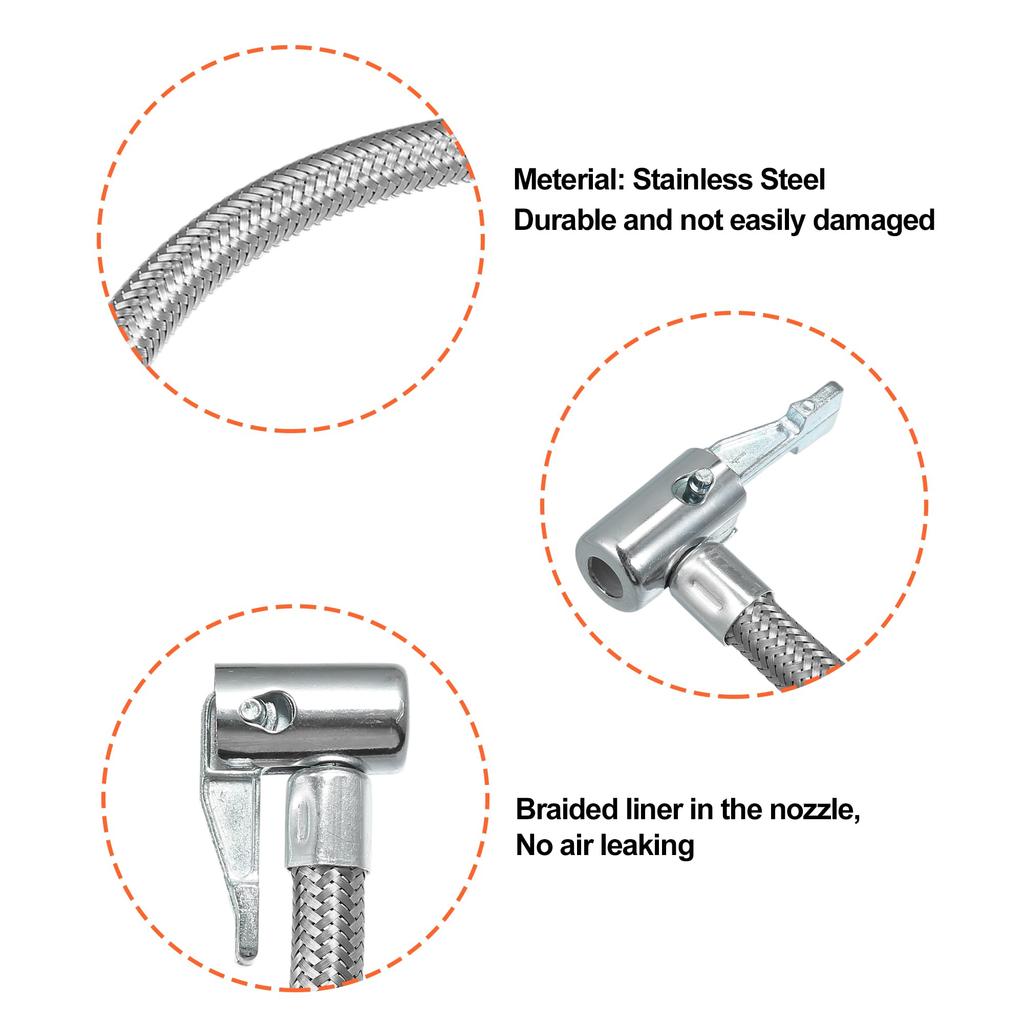 X AUTOHAUX Tire Inflator Extension Hose Inflator Air Hose with