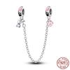 Breloque Chaîne de Sécurité Étoiles et Lune Trèfle à Quatre Feuilles en Cuivre pour Bracelet Authentique DoItYourself Bijoux Cadeaux