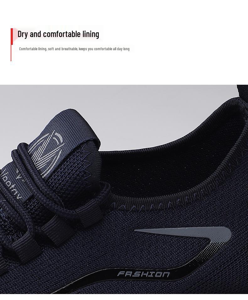 Men's Casual Flyknit Shoes - Plus Size Breathable Mesh with Soft Sole for Comfort