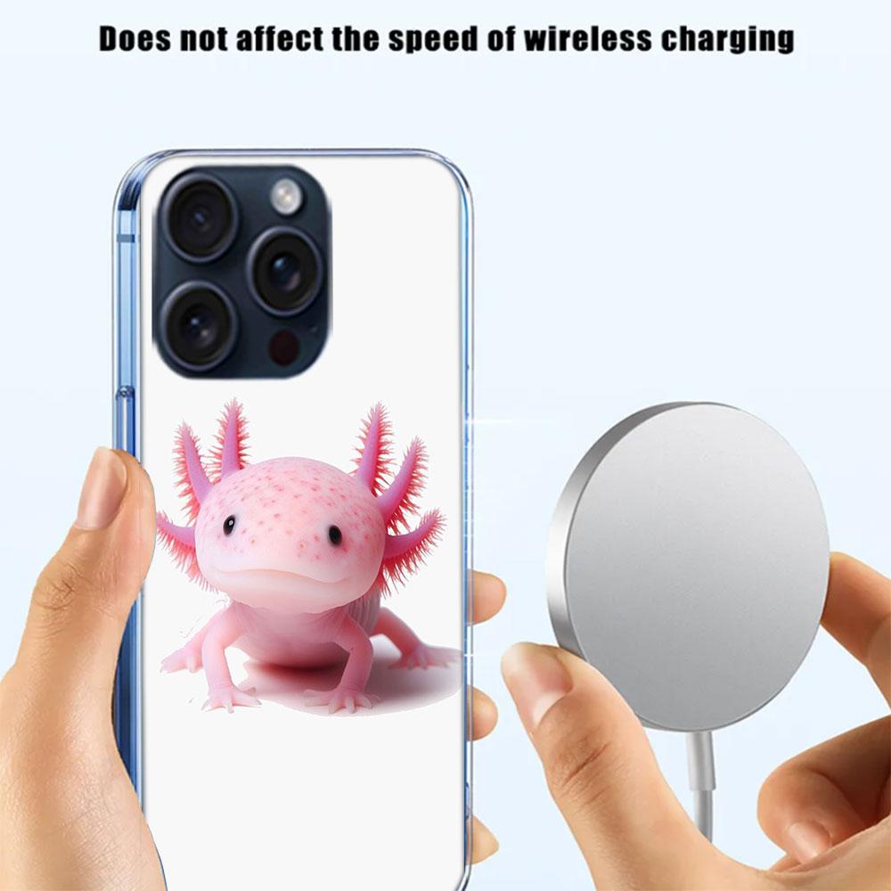 Uśmiechnięta Salamandra Przezroczyste Etui Na Telefon Dla Iphone 17 Air 16 Pro Max 15 Pro 14 Plus 17E 16E 11 13 12 Mini Etui Pokrowce Fundas Cell TP