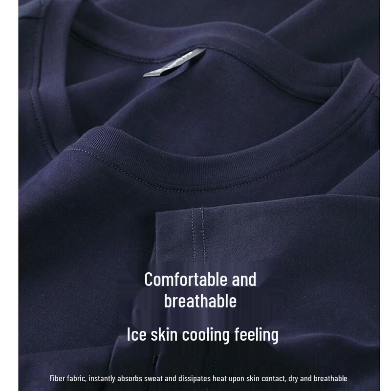 Jinju Men's Wrinkle-Free Pure Cotton Short Sleeve T-Shirt
